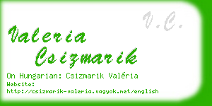valeria csizmarik business card